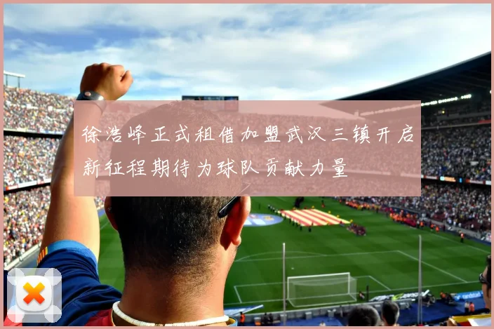 徐浩峰正式租借加盟武汉三镇开启新征程期待为球队贡献力量